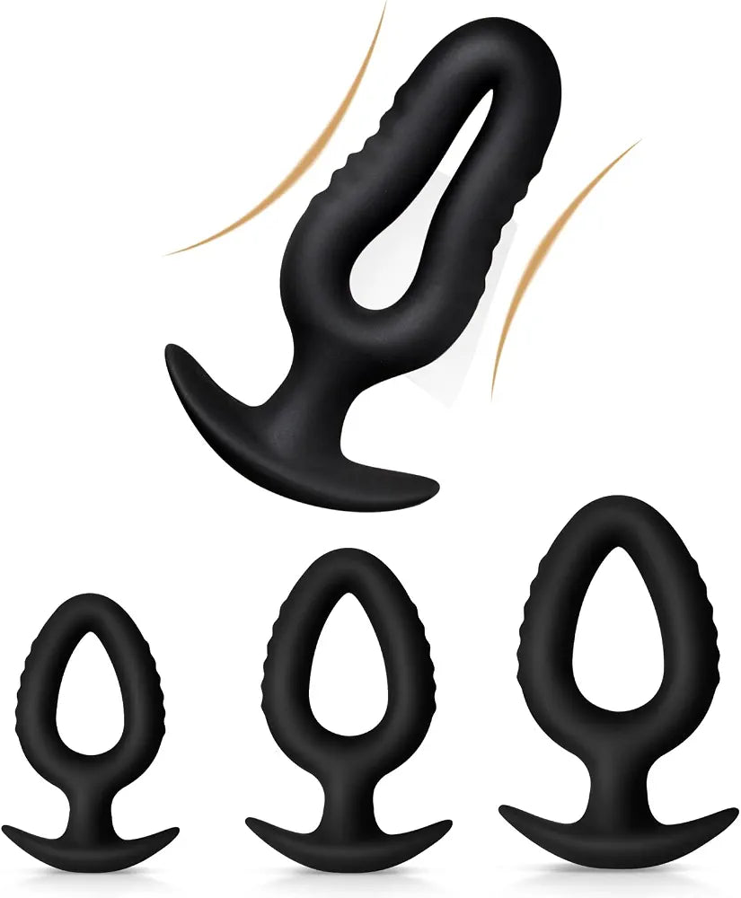 Silicone Anal Training Kit: 3-Piece Progressive Plug Set for Beginners and Advanced Users