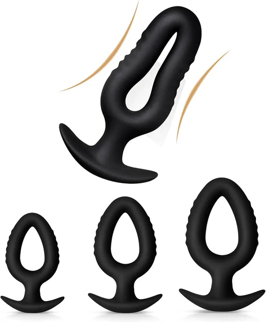 Silicone Anal Training Kit: 3-Piece Progressive Plug Set for Beginners and Advanced Users