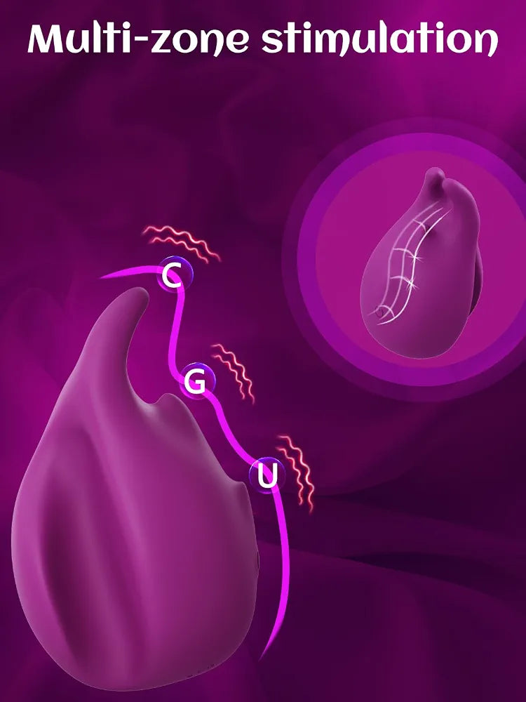 Rechargeable 10-Mode Palm-Sized Clitoral and Nipple Stimulator for Couples and Solo Play