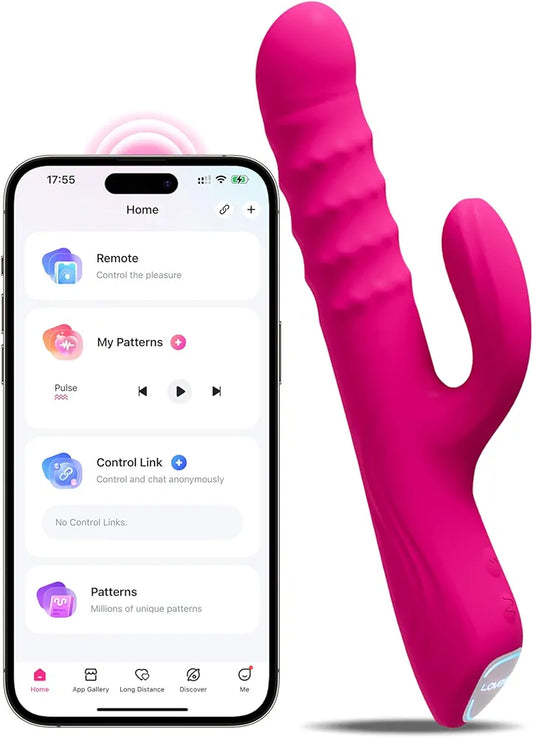 Velvo App-Controlled Rabbit Vibrator with Rotating Beads and Dual-Stimulation