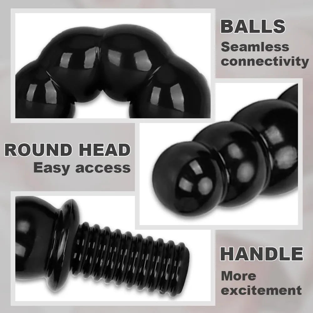 Premium Extra-Large Silicone Anal Bead Dildo with Ergonomic Non-Slip Handle for Advanced Prostate and G-Spot Stimulation