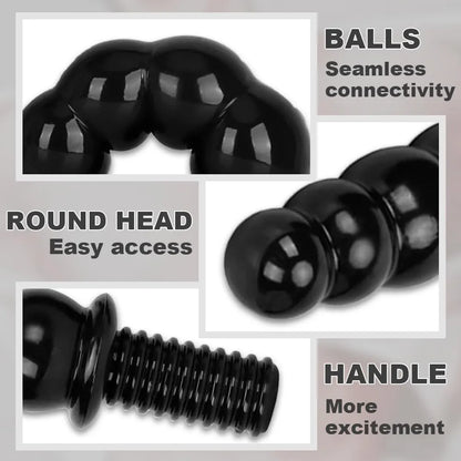 Premium Extra-Large Silicone Anal Bead Dildo with Ergonomic Non-Slip Handle for Advanced Prostate and G-Spot Stimulation