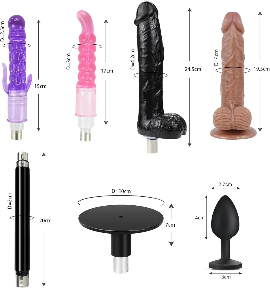 Professional Automatic Thrusting Sex Machine with Suction Cup and 3 XLR Attachments