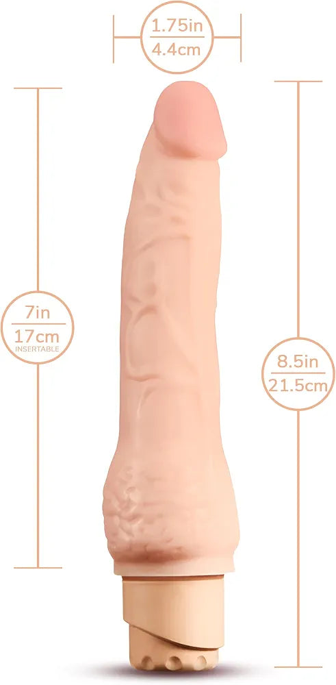 Eden 8.5-Inch Realistic Veined Vibrating Dildo with Flexible Base and Multi-Speed Stimulation