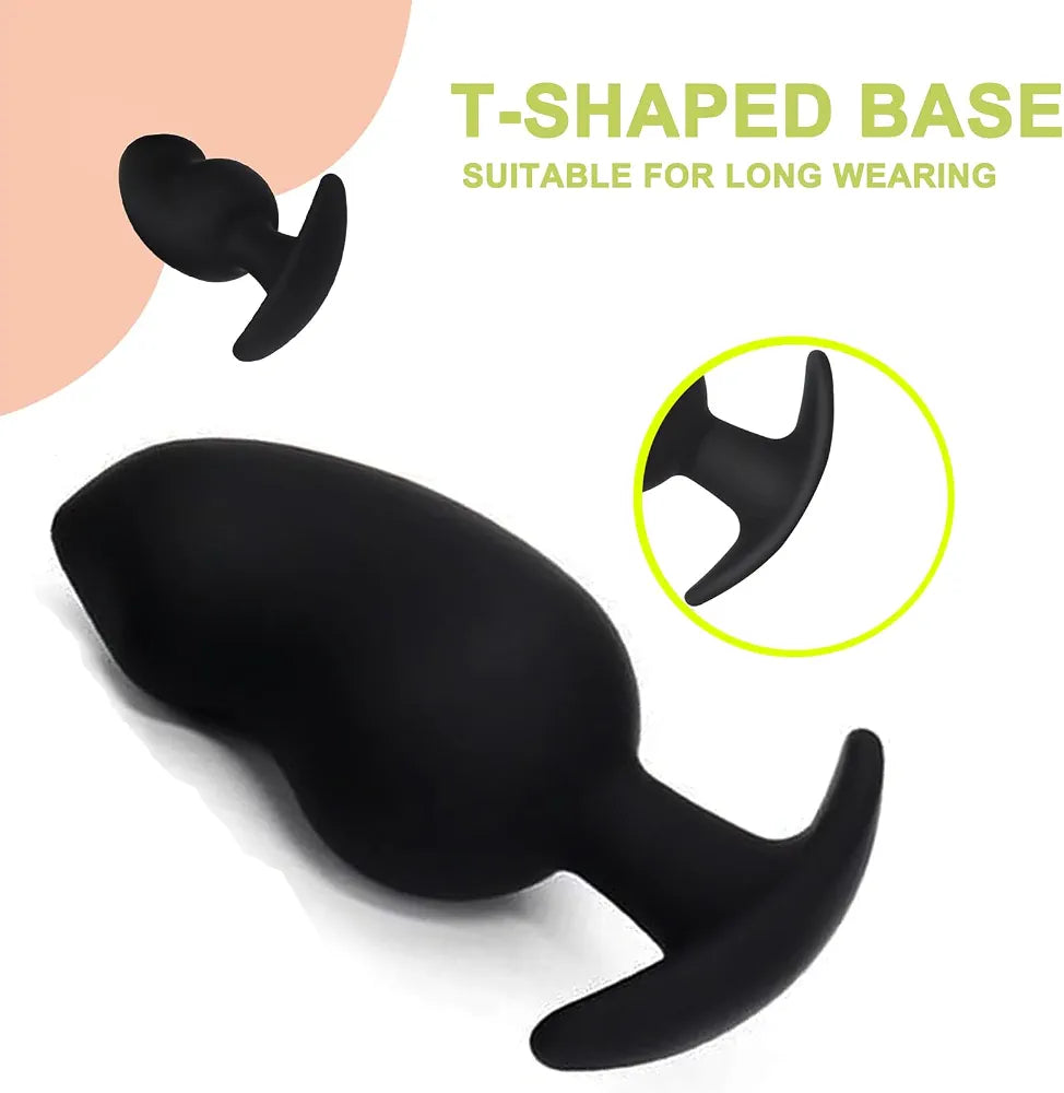 Ergonomic Silicone Anal Training Plug with Curved Base for Comfortable Prostate Stimulation