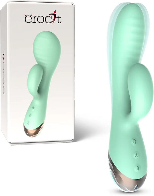 Dual-Action Inflatable Rabbit Vibrator with 10 Vibration Modes and Waterproof Design