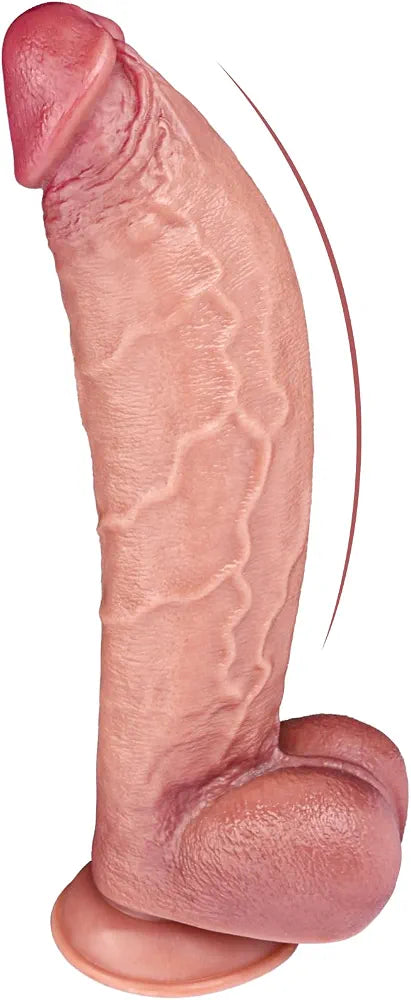 11.6-Inch Realistic Massive Dildo with 2.5-Inch Girth and Suction Cup Base