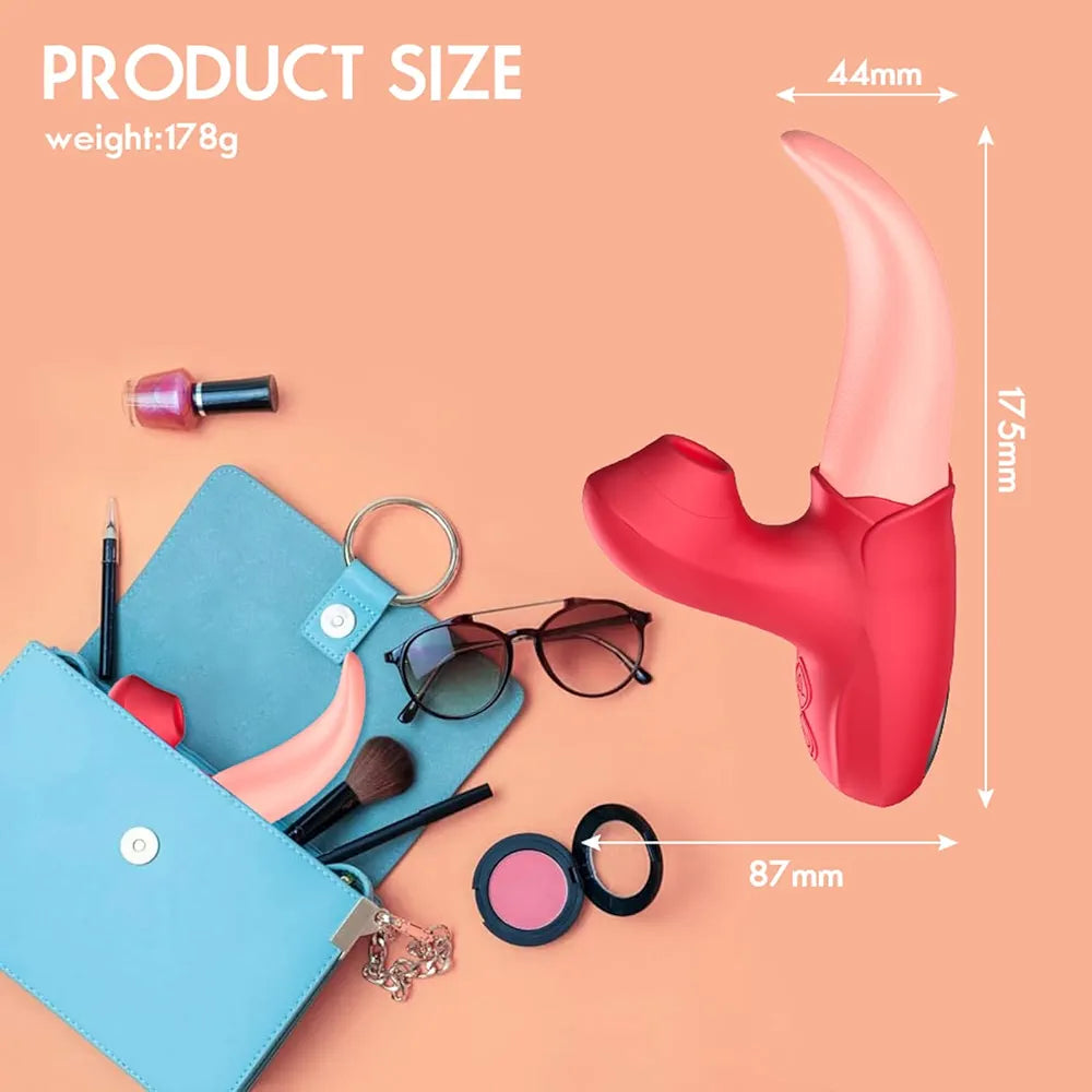 Rose-Shaped 10-Frequency Tongue Licking Vibrator for Women