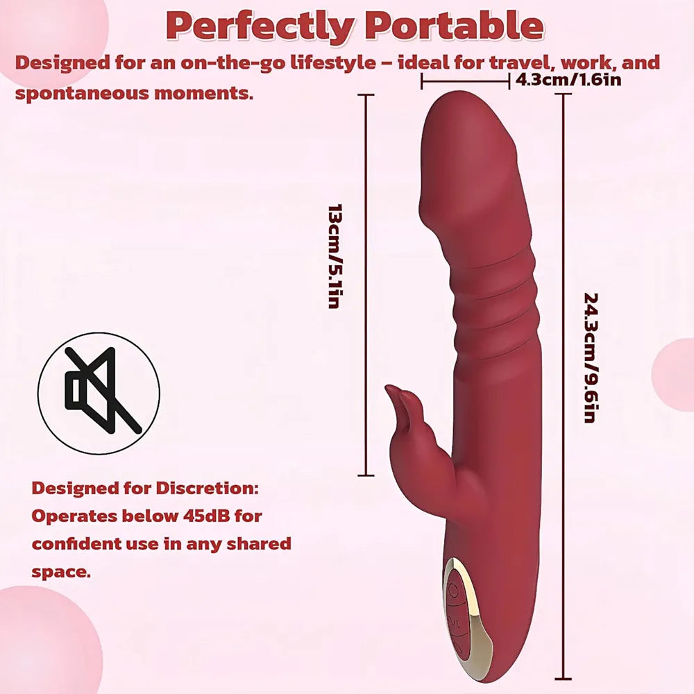 Dual-Action Rechargeable Rabbit Vibrator with Clitoral Suction and 16 Vibration Modes