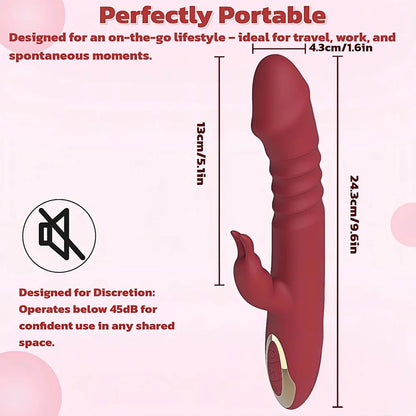 Dual-Action Rechargeable Rabbit Vibrator with Clitoral Suction and 16 Vibration Modes