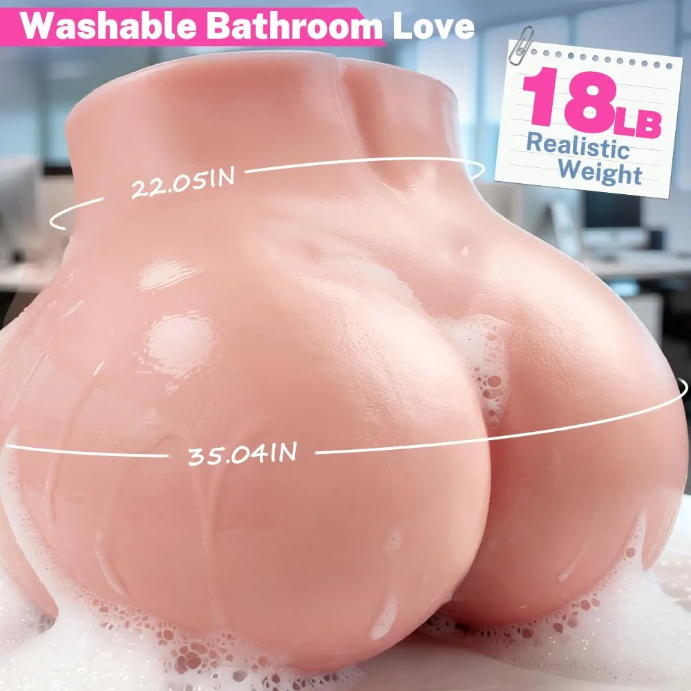 Goyha 18Lb Realistic Male Masturbator with Dual Vagina and Anal Channels for Versatile Sex Positions