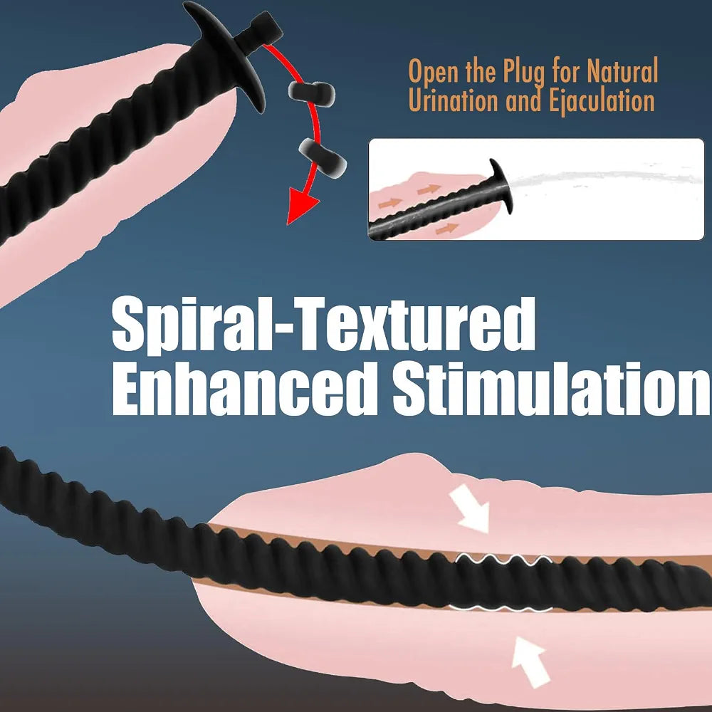 3-Piece Silicone Hollow Urethral Sounding and Dilation Set for Men