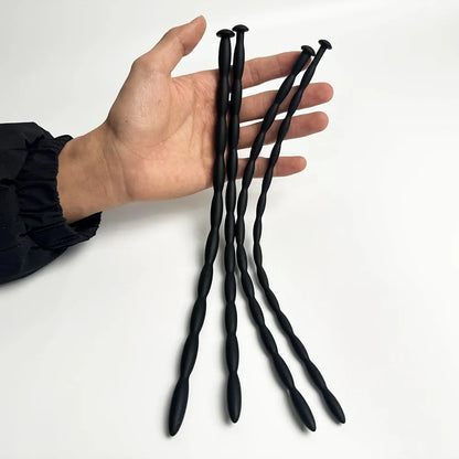 4-Piece Stainless Steel Urethral Sounding Beads and Dilator Set for Men