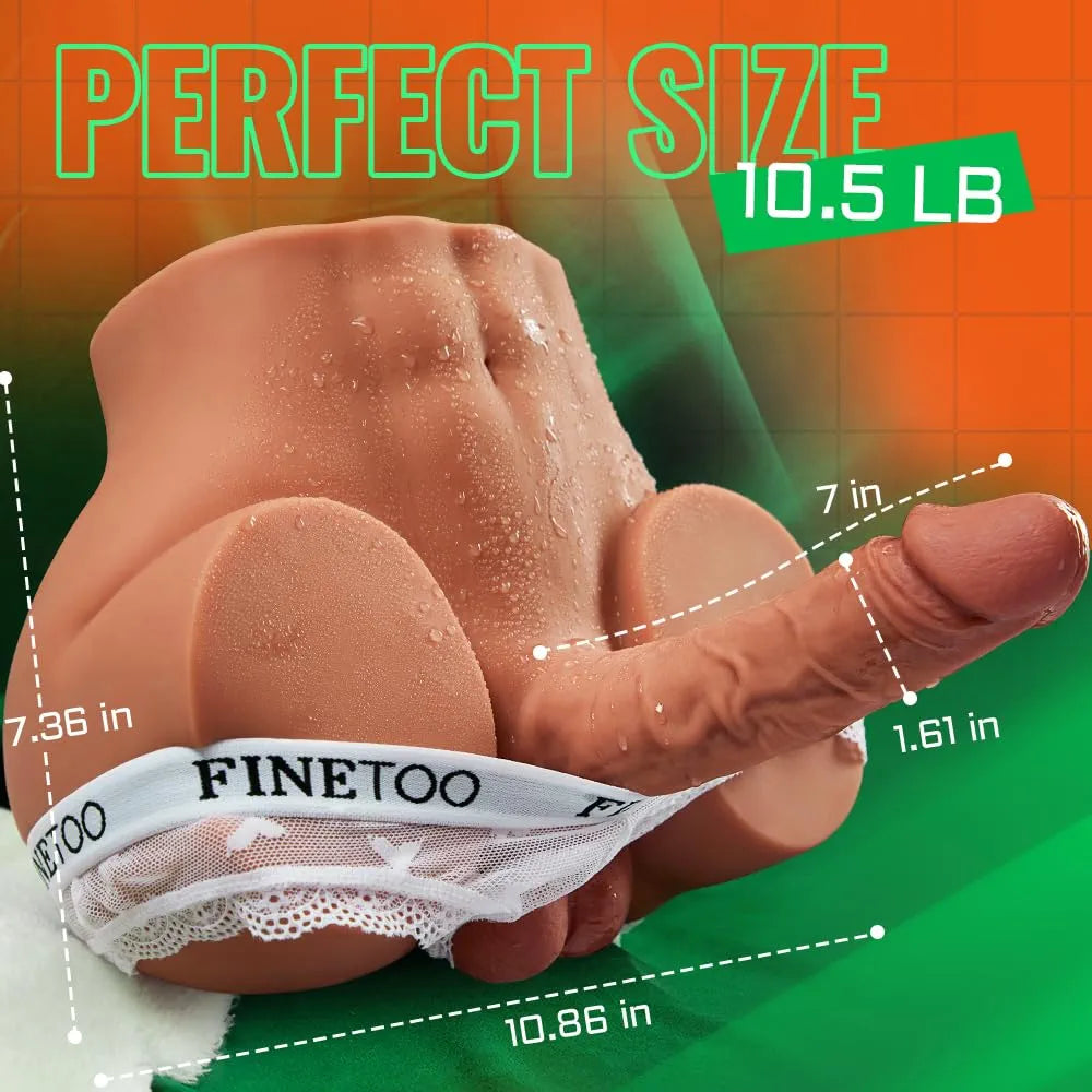 UNINHIBIBY 11LB Realistic Male Masturbator with Dildo, Testis, and Tight Internal Texture for Men