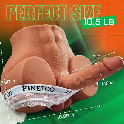 UNINHIBIBY 11LB Realistic Male Masturbator with Dildo, Testis, and Tight Internal Texture for Men