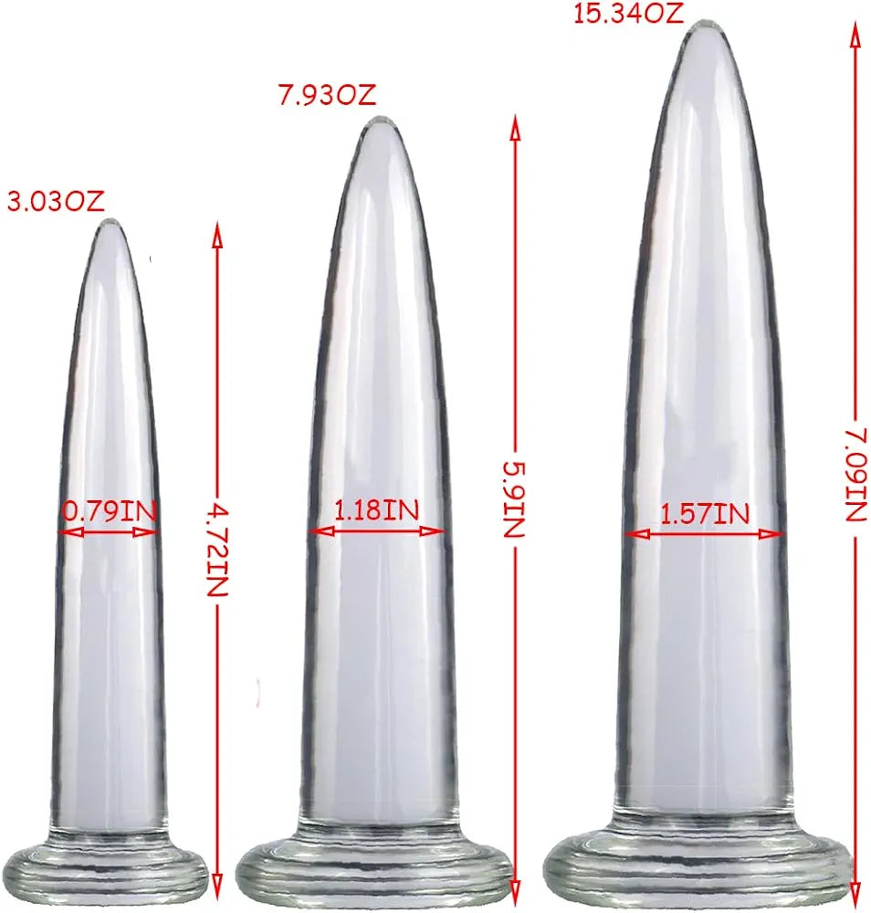 3-Piece Transparent Glass Anal Training and Dilation Set for Beginners