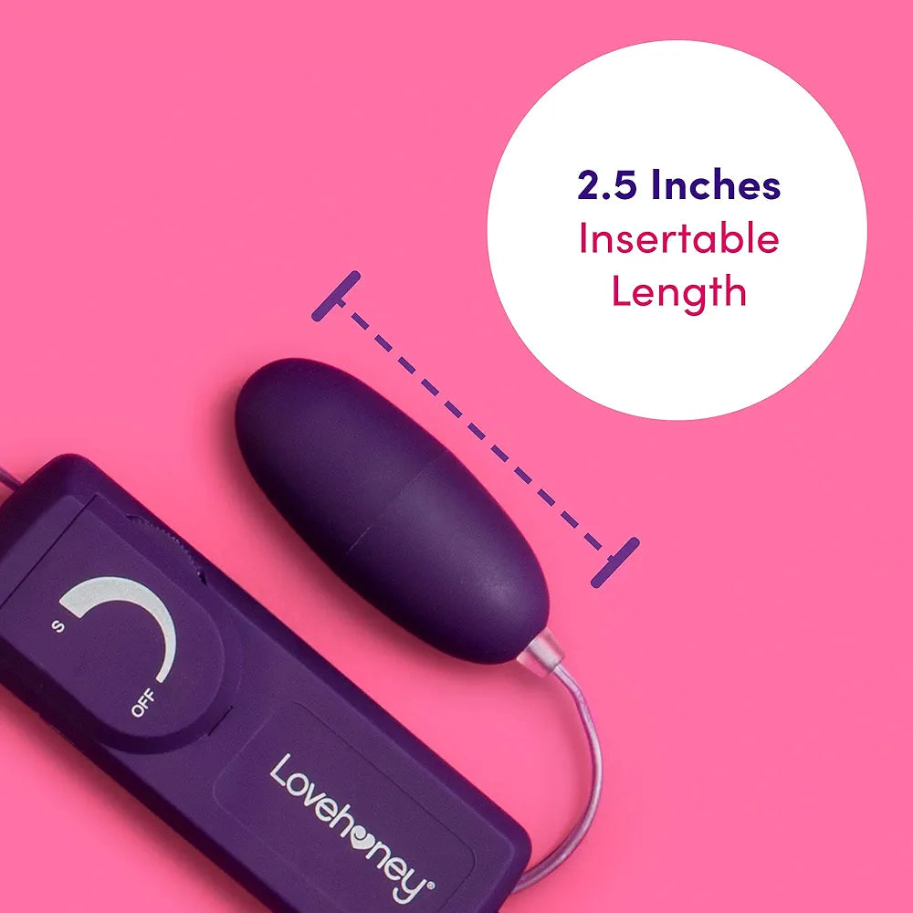 Lovehoney Wickedly Powerful 2.5-Inch Multispeed Vibrating Egg with 31-Inch Wired Remote - Purple