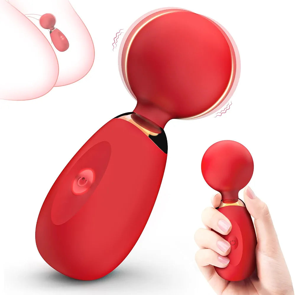 10-Mode Waterproof Mini Wand Massager for Clitoral Stimulation
