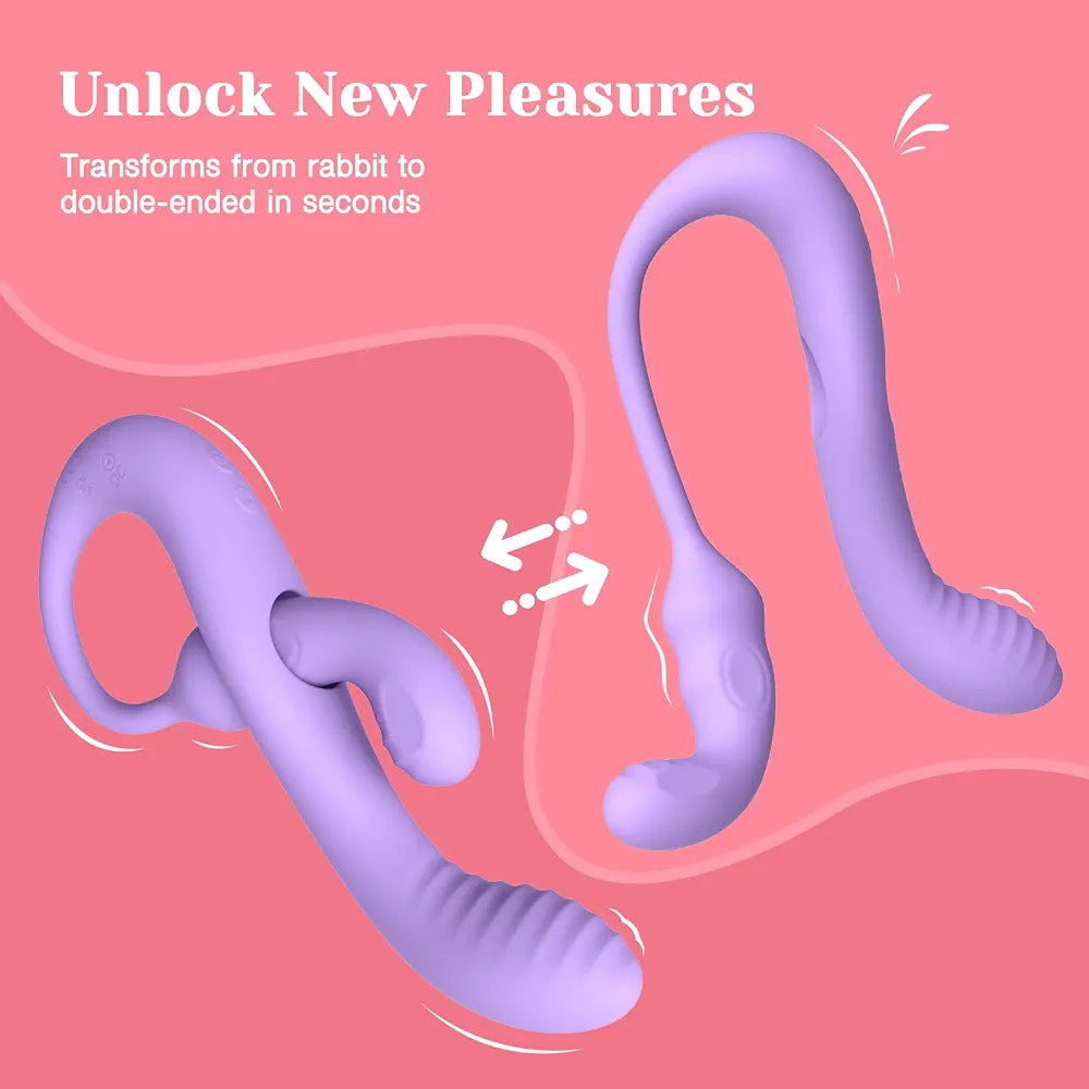 Tracy's Dog Transformable Rabbit Vibrator - 10-Mode Remote Controlled G-Spot and Clitoral Stimulator for Women