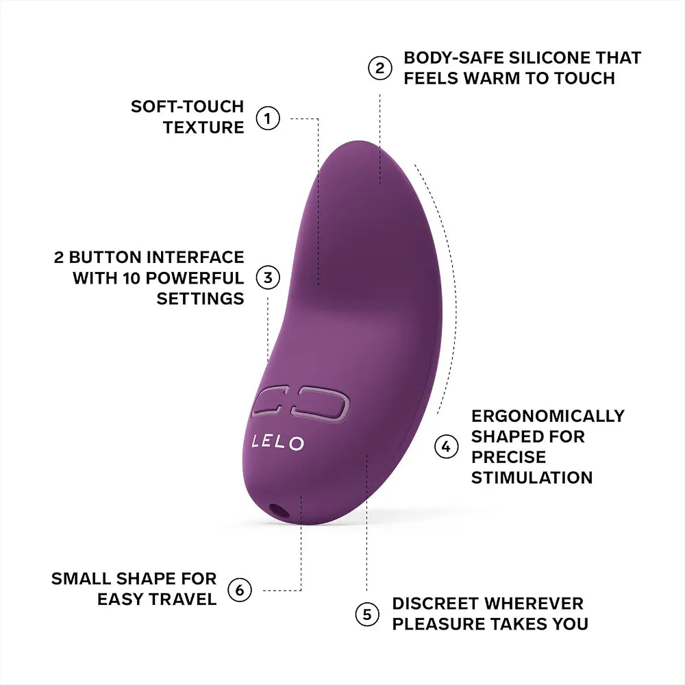 LELO Lily 3 Rechargeable Mini Bullet Vibrator - 10 Pleasure Settings, Dark Plum