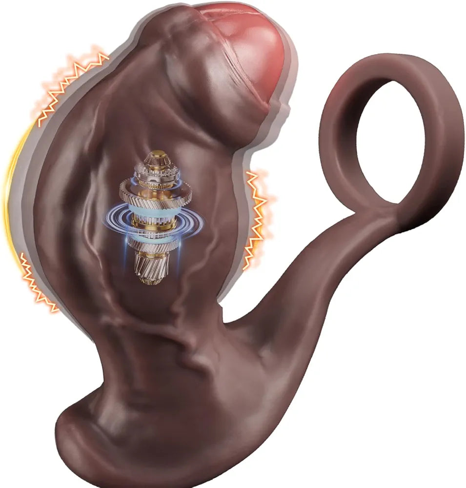 XXL Remote-Controlled Vibrating Prostate Massager and Anal Plug with Silicone Cock Ring