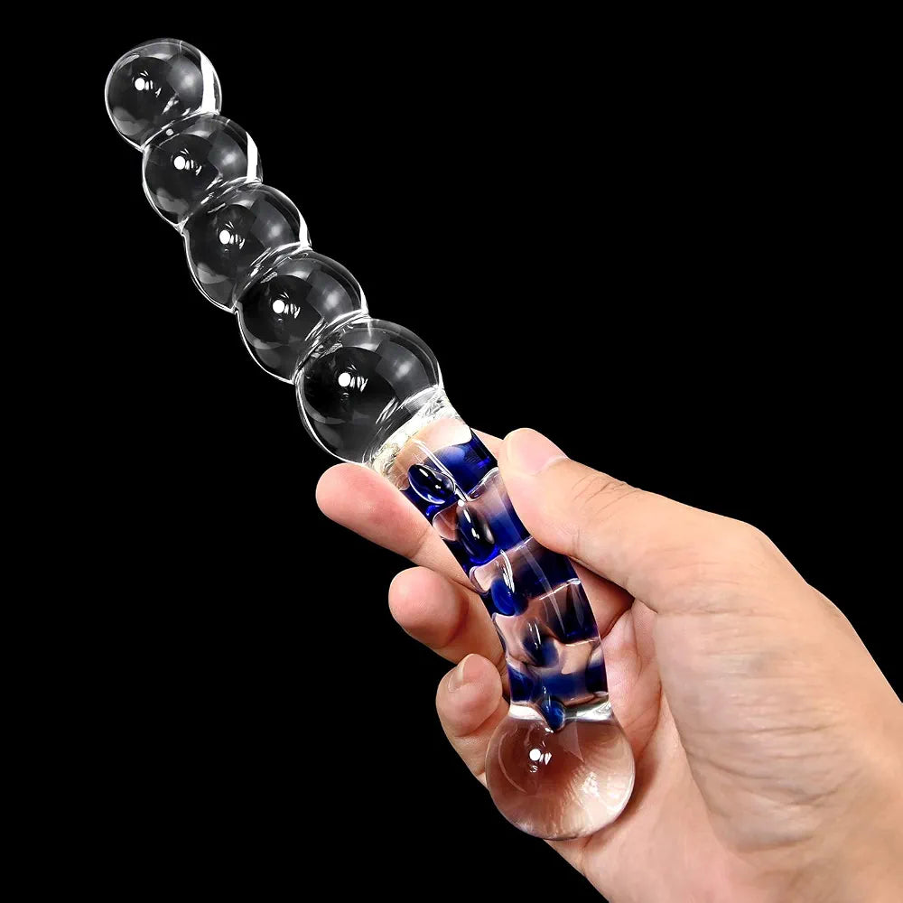 Premium Ergonomic Crystal Glass Anal Plug and Bead Set for Sensual Stimulation