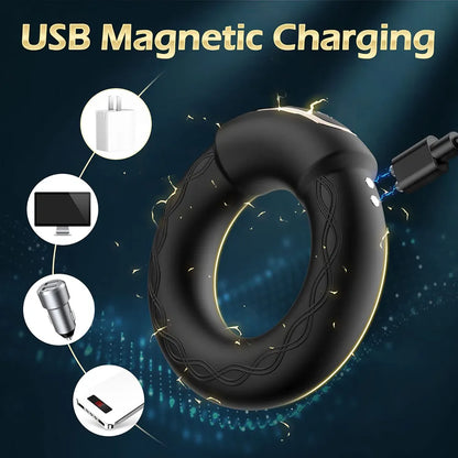 Luxonia Heated Vibrating Cock Ring with 9 Vibration Modes - Premium Silicone Male Enhancement Toy