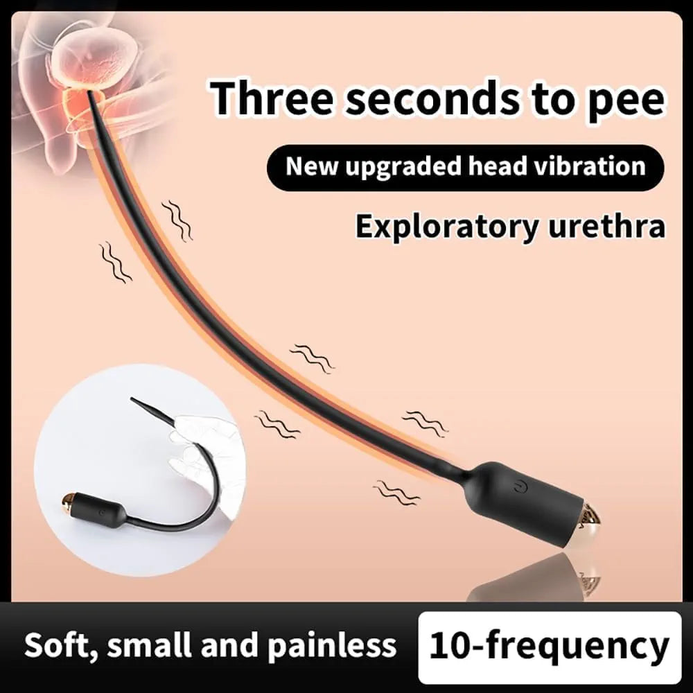 9.8" Electric Heated Vibrating Urethral Sound and Prostate Stimulator for Men