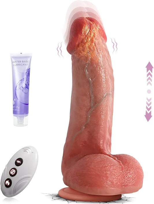 Petpaws 8.66'' Realistic Thrusting, Vibrating, and Heating Dildo with Suction Cup