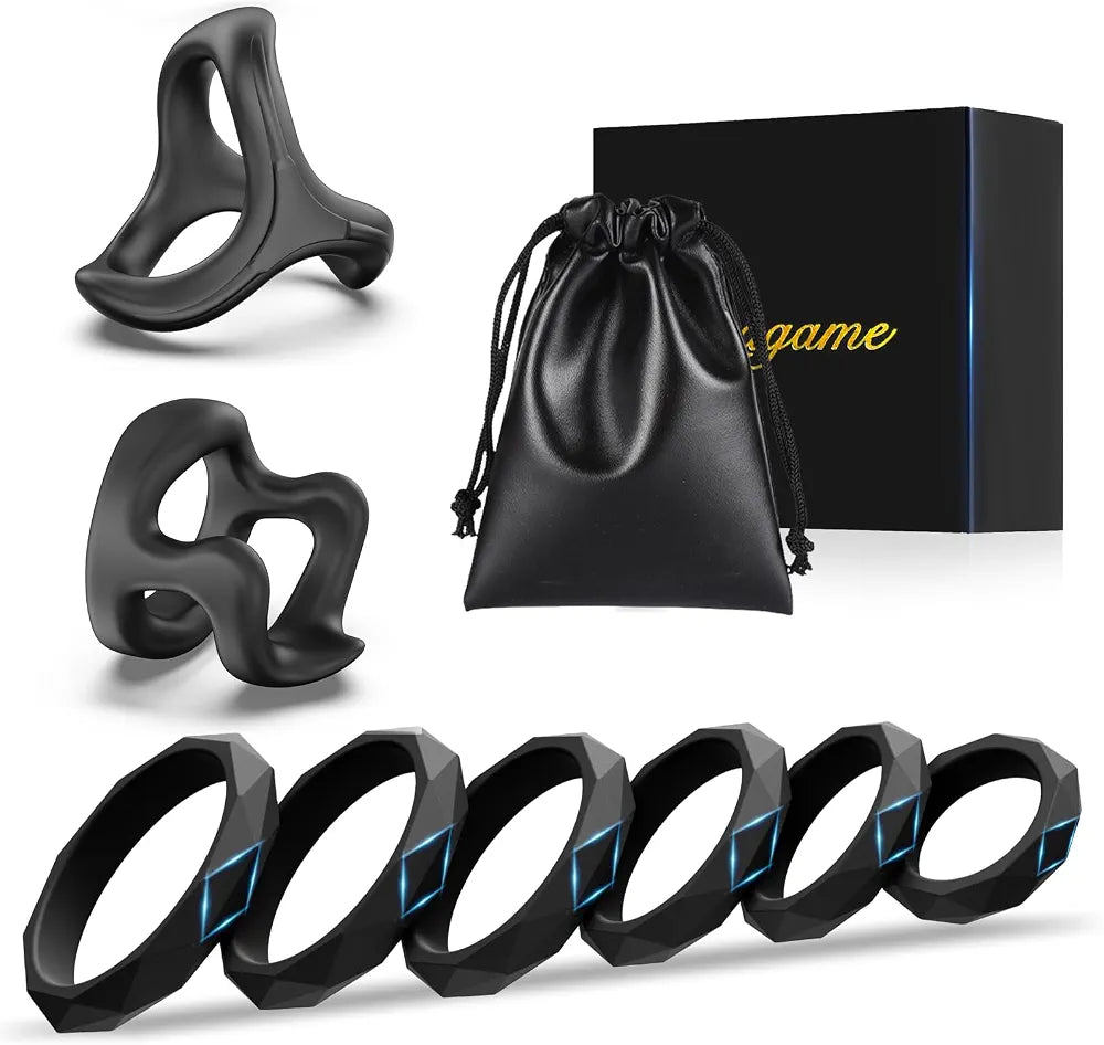 Premium Silicone Stretchy Penis Ring Set for Enhanced Performance and Stimulation