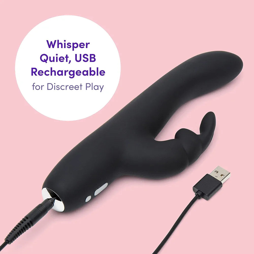 Fifty Shades of Grey Slimline Silicone G-Spot Rabbit Vibrator - 9 Vibration Modes, 3 Speeds, Rechargeable & Waterproof