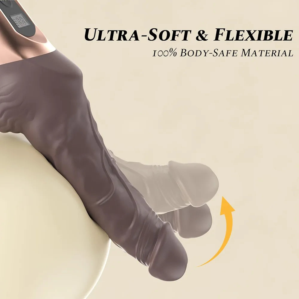Premium Realistic Silicone Thrusting Vibrator with Dual-Motor 18-Mode Stimulation