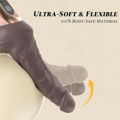 Premium Realistic Silicone Thrusting Vibrator with Dual-Motor 18-Mode Stimulation