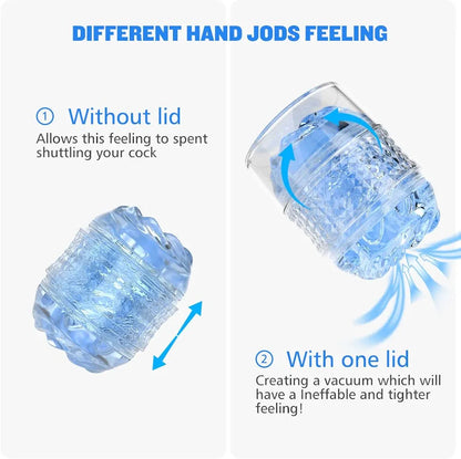 Spiral Motion Realistic Manual Stroker Masturbation Sleeve for Men - Open-Ended Crystal Texture