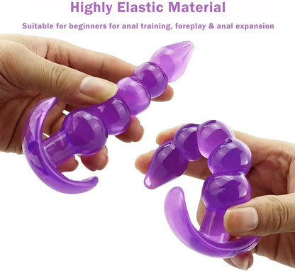 2-Piece Soft Silicone Anal Training Kit for Beginners and Couples