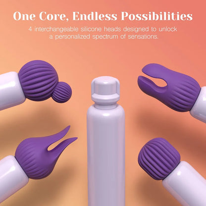 Premium 10-Mode Silicone Bullet Vibrator Set with 4 Interchangeable Attachments