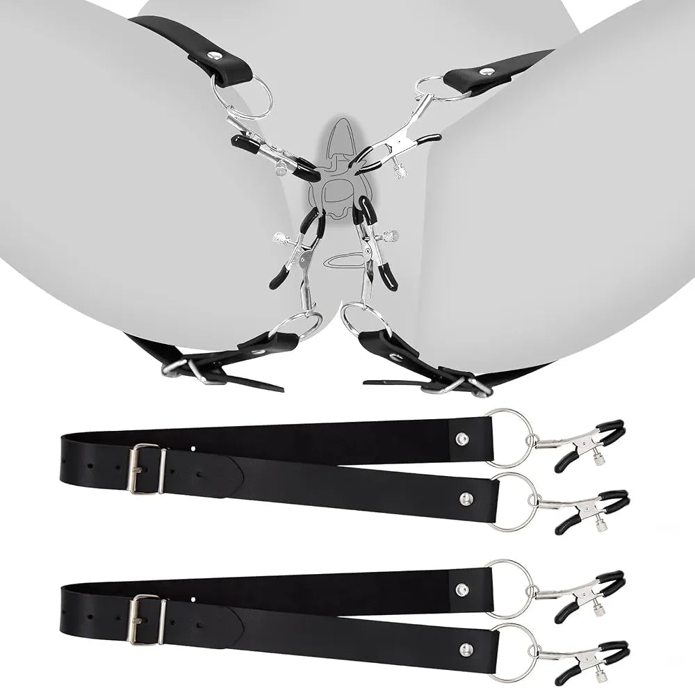 Adjustable Leather Bondage Restraint Kit for Beginners - Non-Piercing Sensory Play Set