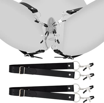 Adjustable Leather Bondage Restraint Kit for Beginners - Non-Piercing Sensory Play Set