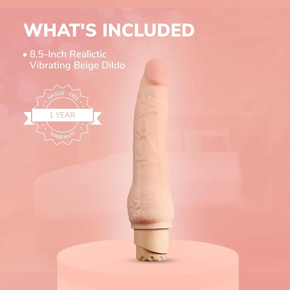 Eden 8.5-Inch Realistic Veined Vibrating Dildo with Flexible Base and Multi-Speed Stimulation