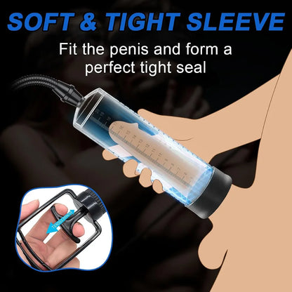 Penis Pump Extender Enlarger with 3 Penis Ring, Penis Pump for Men Erection & Enhancement, Penispumps for Enlargement Pump for Men Couple Stronger Bigger Erection, Manual Penis Vacuum Cock Sex