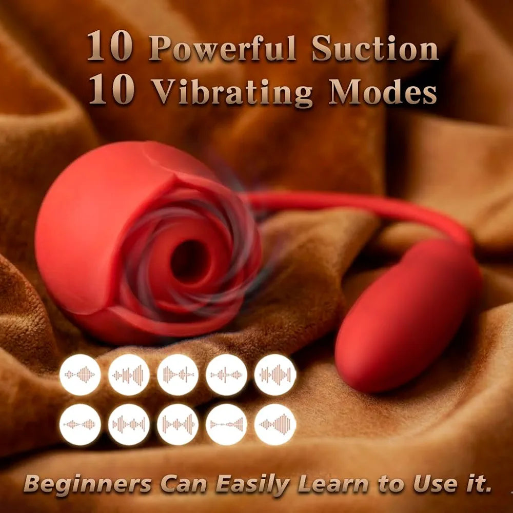 10-Mode Rose Suction & Vibration Stimulator for Couples
