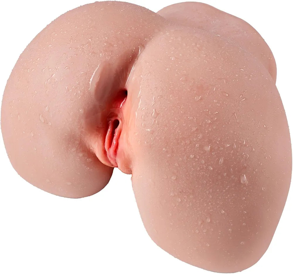 Realistic Dual-Channel Male Masturbator: 3D Lifelike Soft Butt with Vagina and Anal Pleasure Pockets (5.9 LB)
