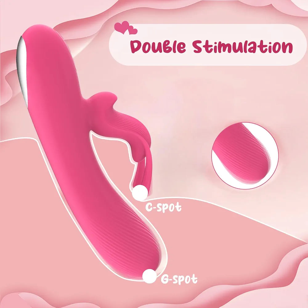 Premium Dual-Motor Rechargeable Silicone Rabbit Vibrator with 10 Vibration Modes for G-Spot and Clitoral Stimulation