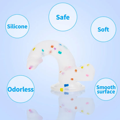 6.5 Inch Flexible Confetti Clear Silicone Dildo with Suction Cup Base for G-Spot and Prostate Stimulation