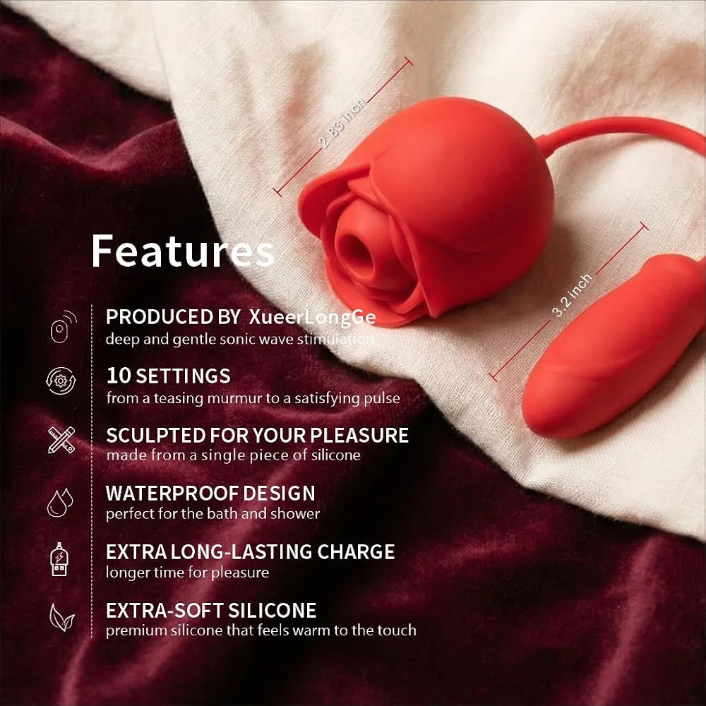 10-Mode Rose Suction & Vibration Stimulator for Couples