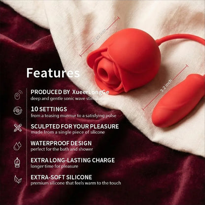 10-Mode Rose Suction & Vibration Stimulator for Couples