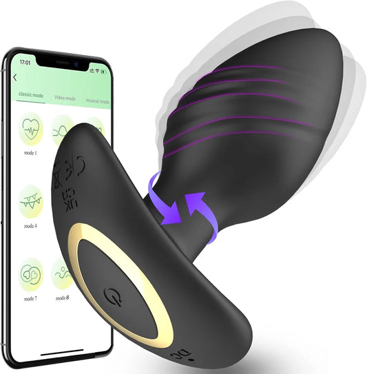 Smart App-Controlled 360-Degree Rotating Prostate Massager and Anal Stimulator