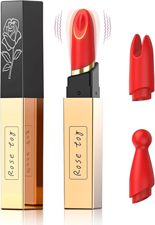 Discreet Rechargeable Lipstick-Style Clitoral Vibrator with 10 Vibration Modes