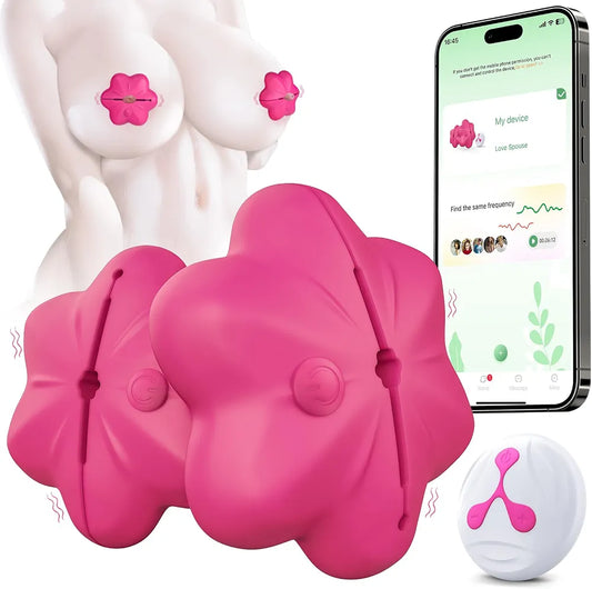 Remote-Controlled Vibrating Nipple Clamps with 10 Modes and Adjustable Tension