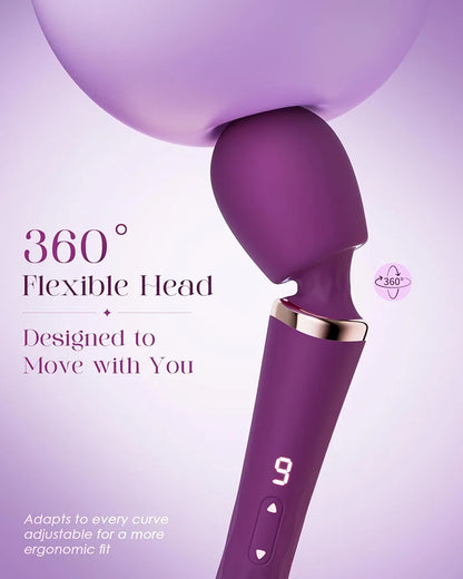 Dual-Ended App-Controlled Wand Vibrator and G-Spot Massager